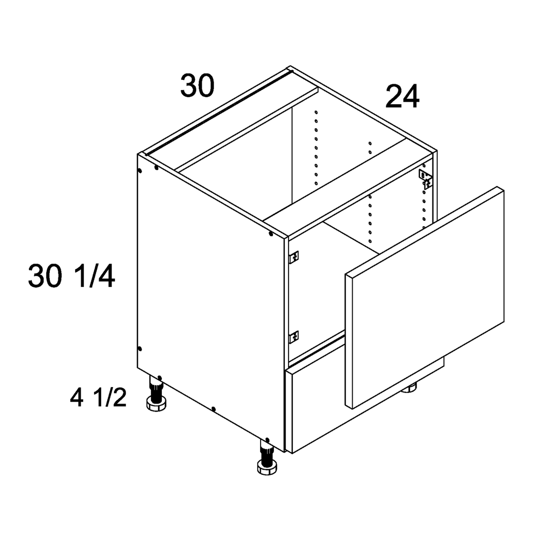 Cabinet diagram — Base Microwave Cabinet – BMW30
