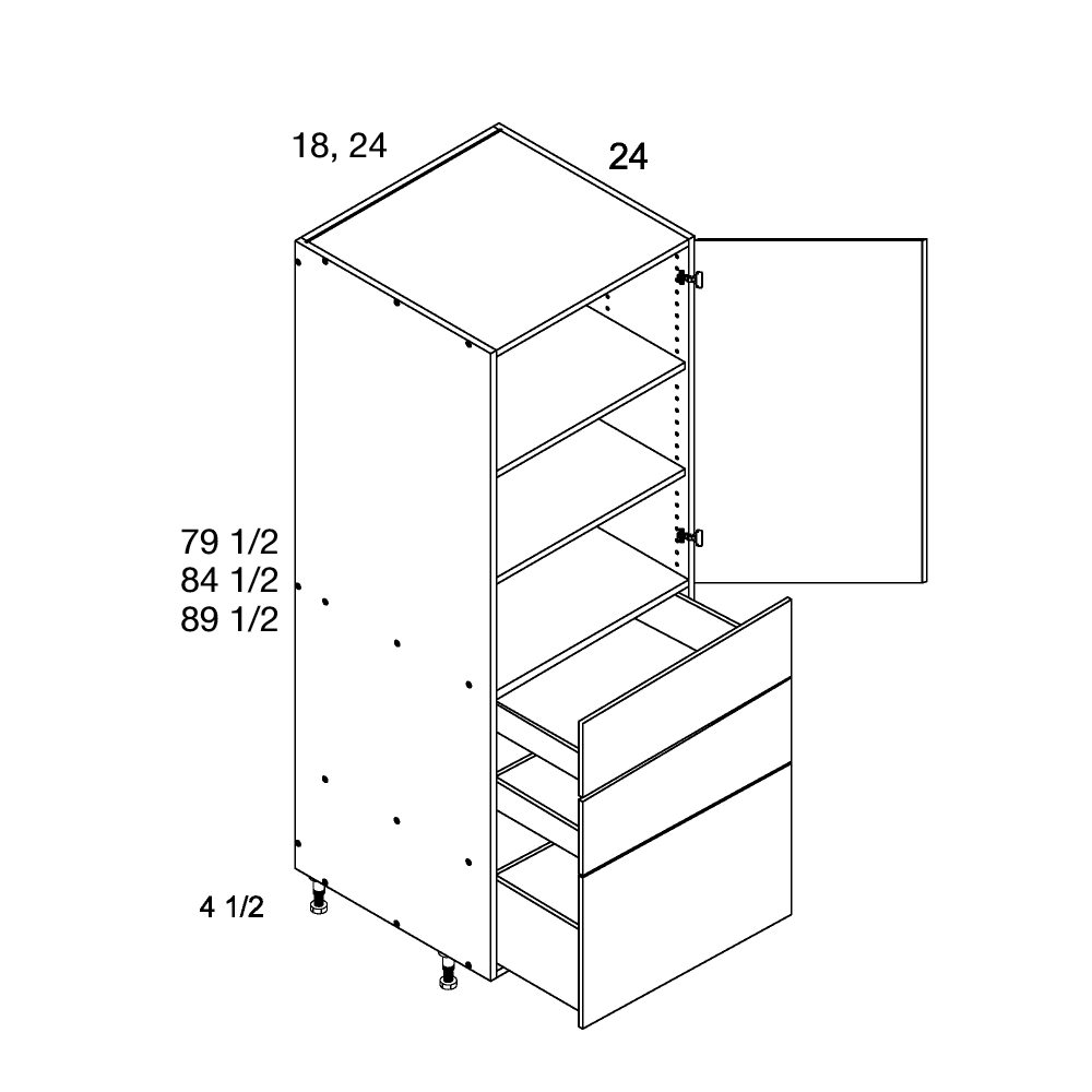 Cabinet diagram — Tall Cabinet – T3DB2494