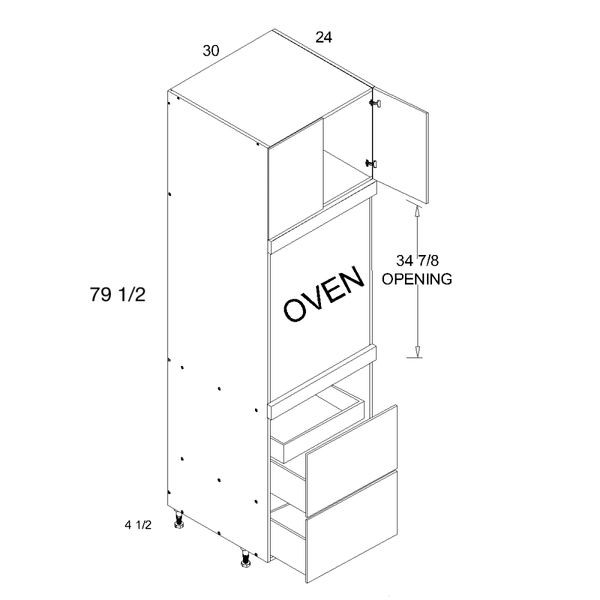 Tall oven cabinet diagram