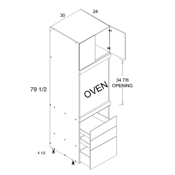 Tall oven cabinet diagram