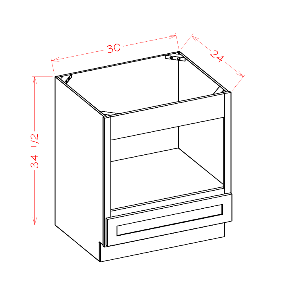 Base Microwave Cabinet cabinet diagram, Shaker Antique White SA-BMW30