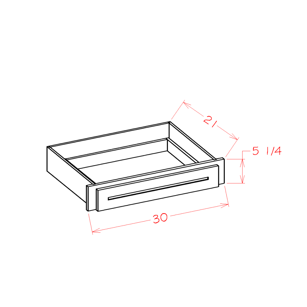 Desk Knee Drawer cabinet diagram, Shaker Dove SD-DKD30