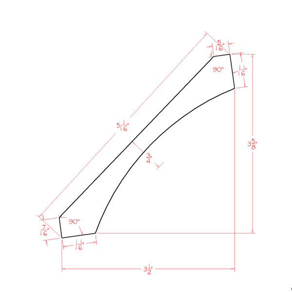 Cove Moulding CUT84 cabinet diagram, Shaker Cinder Cinder-COV:Cut84