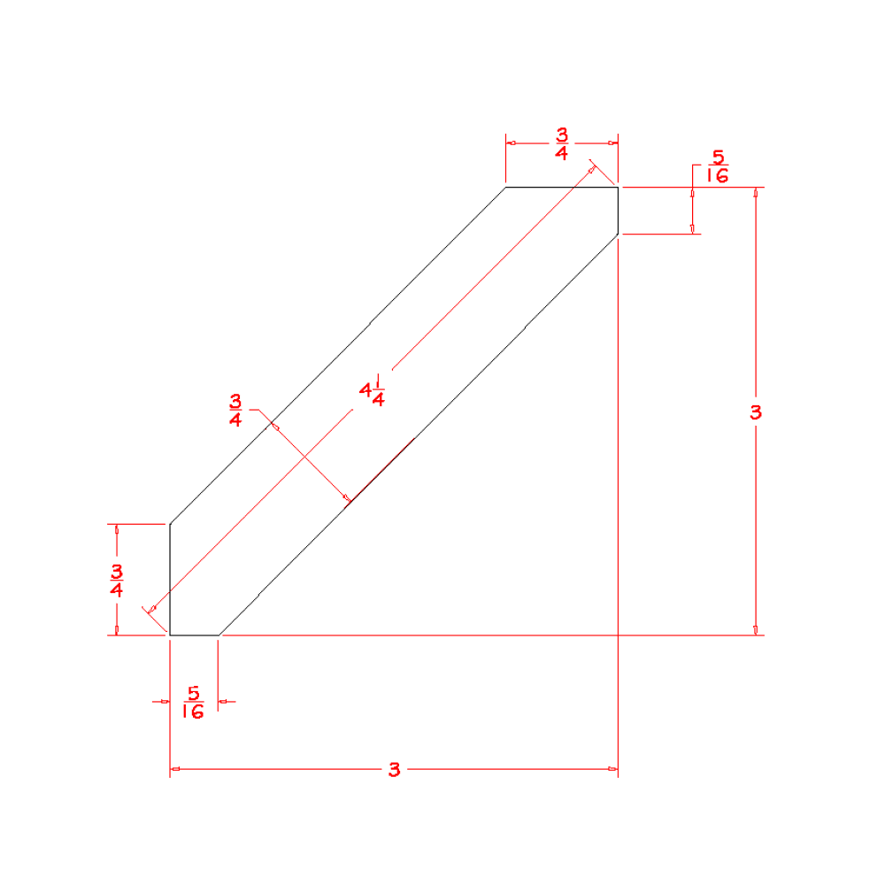 Large Angle Crown Moulding (3"H) CUT84 cabinet diagram, Shaker Dove Dove-LACM8:Cut84