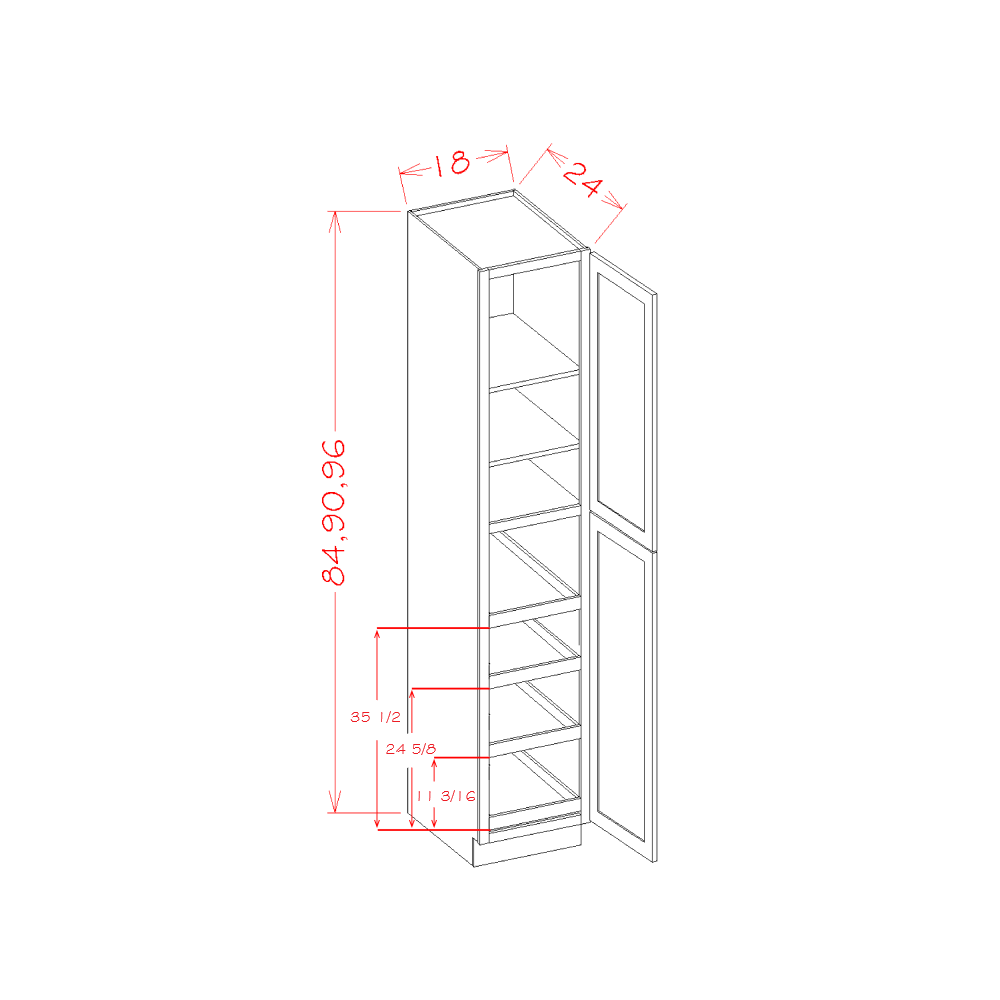 HR-U1890244RS cabinet specification diagram