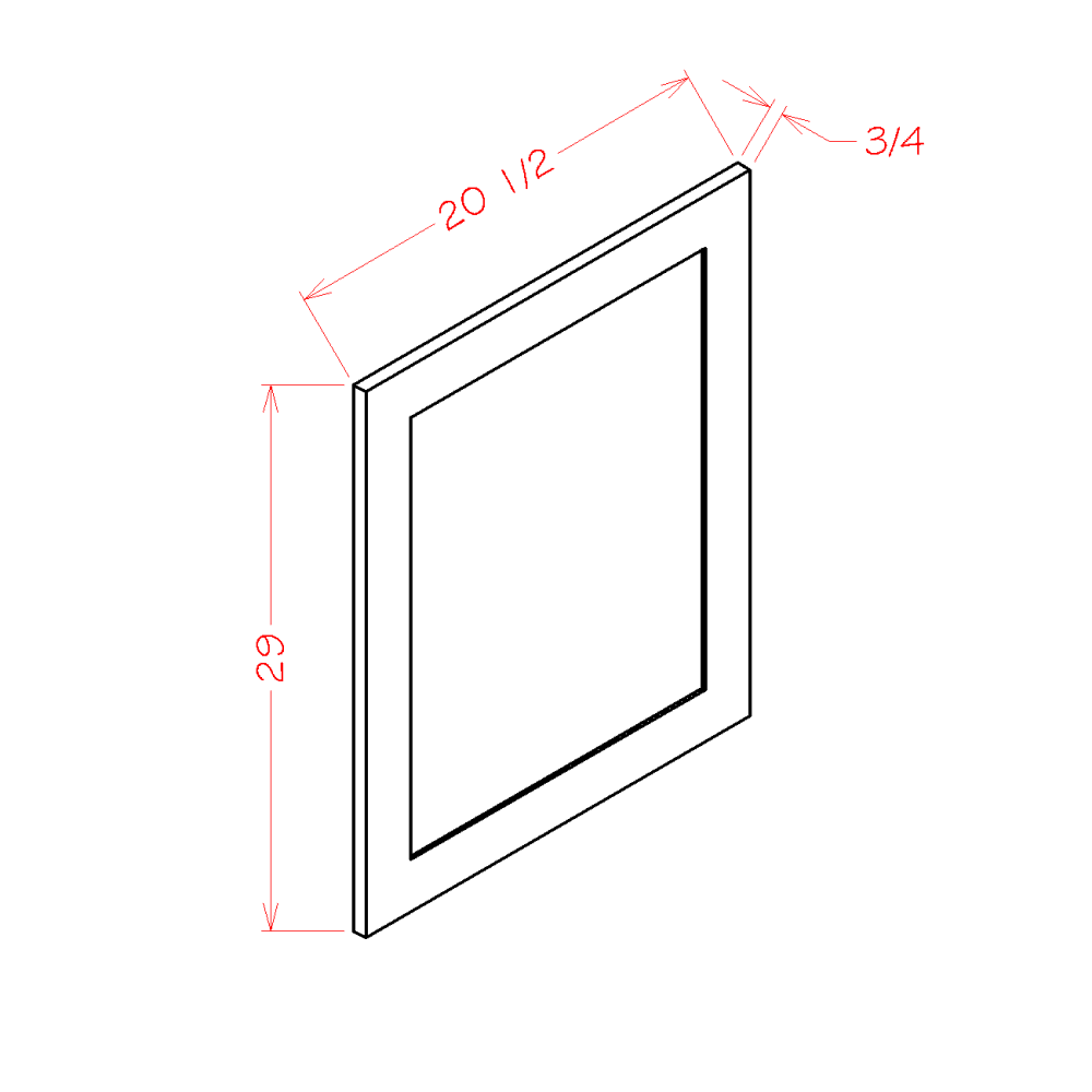 Shaker Antique White Vanity Decorative End Panel – SA-VDEP cabinet diagram