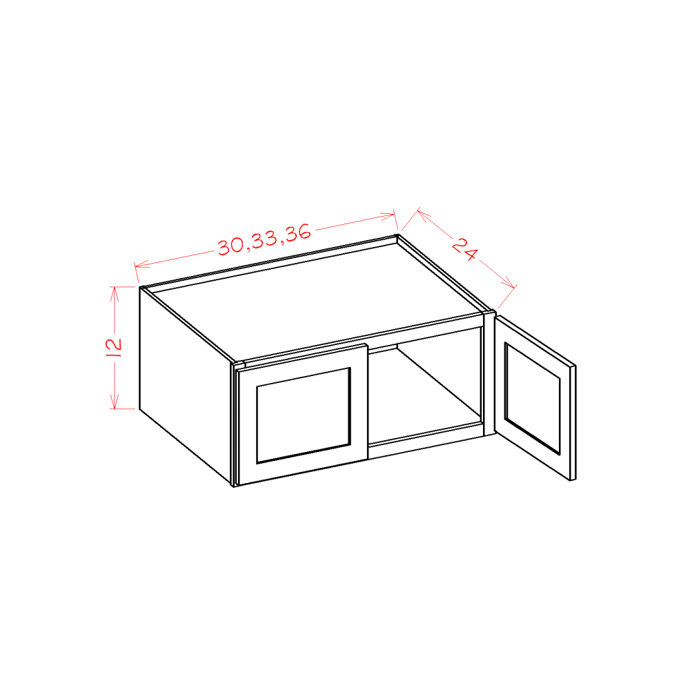 Haven Sage-W301224 - Refrigerator Cabinets — cabinet dimension diagram