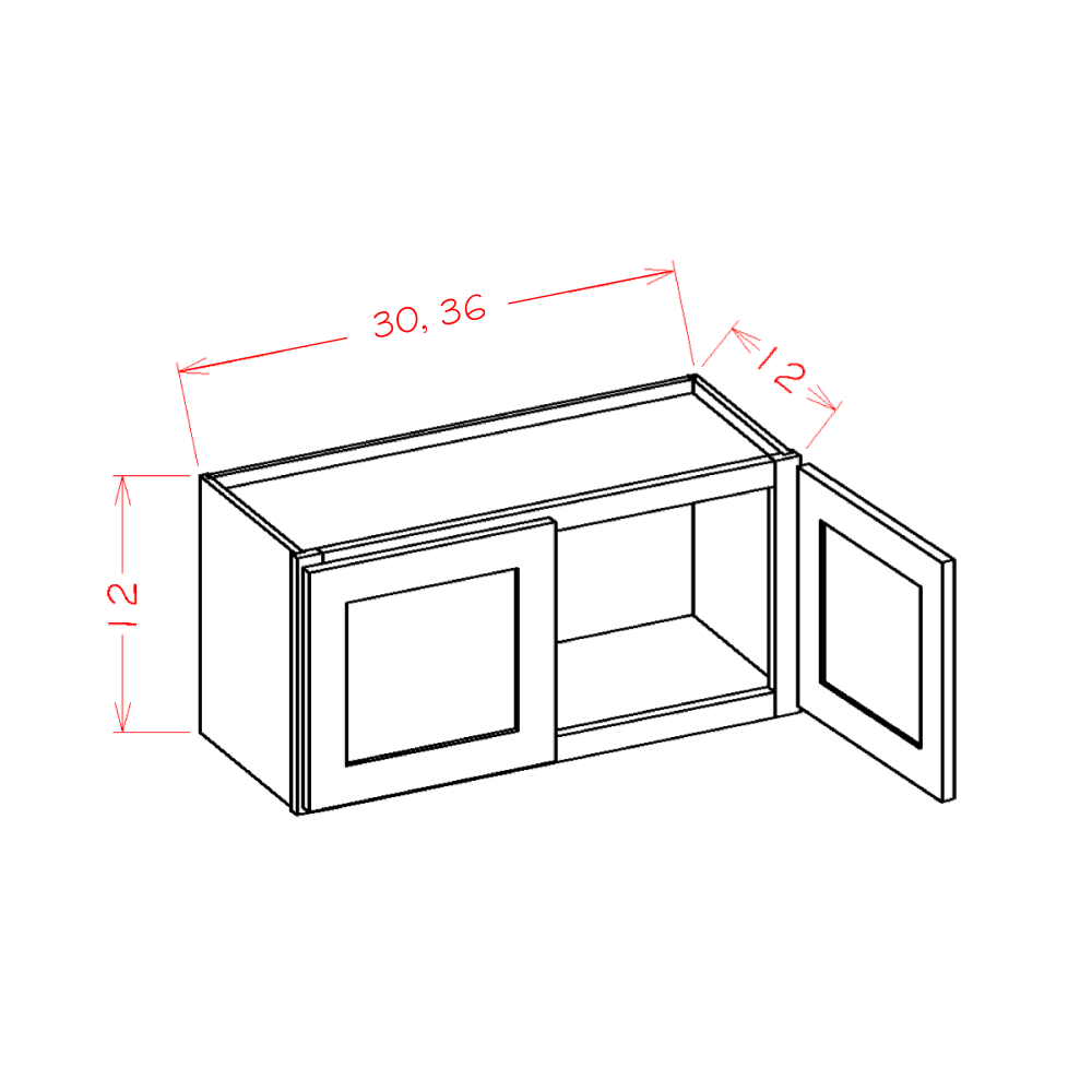 Haven Harbor BHarbor Cabinet - 36"W x 12"H x 12"D-2D — cabinet dimension diagram