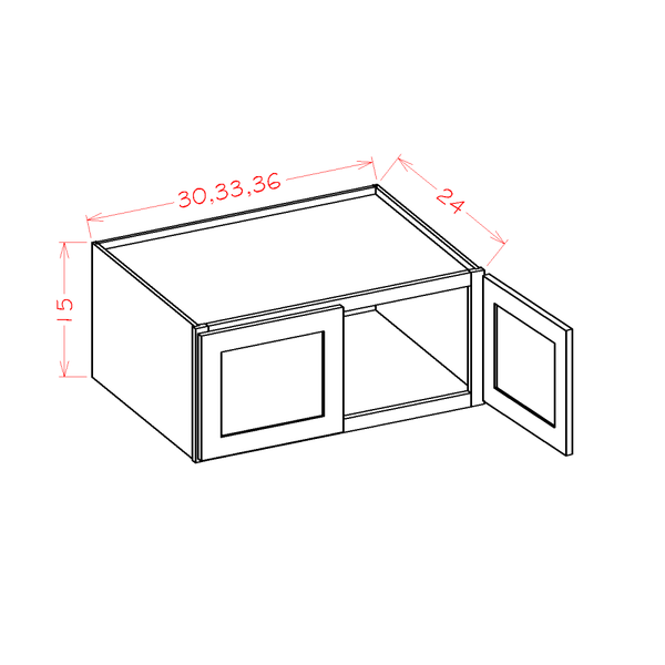 Haven Sage-W361524 - Double Door Refrigerator Wall Cabinet — cabinet dimension diagram