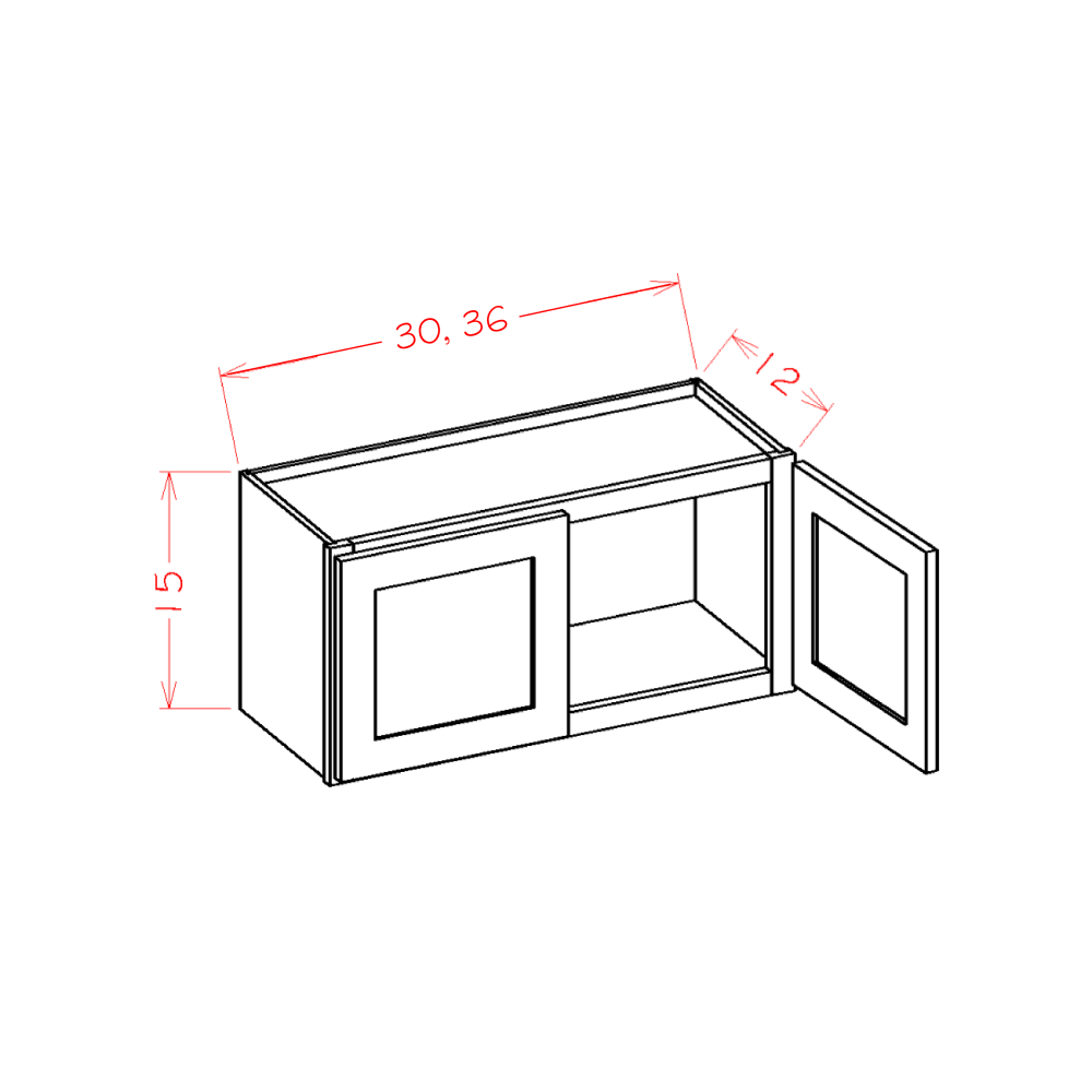 Haven Sage-W3615 - Double Door Wall Cabinet — cabinet dimension diagram