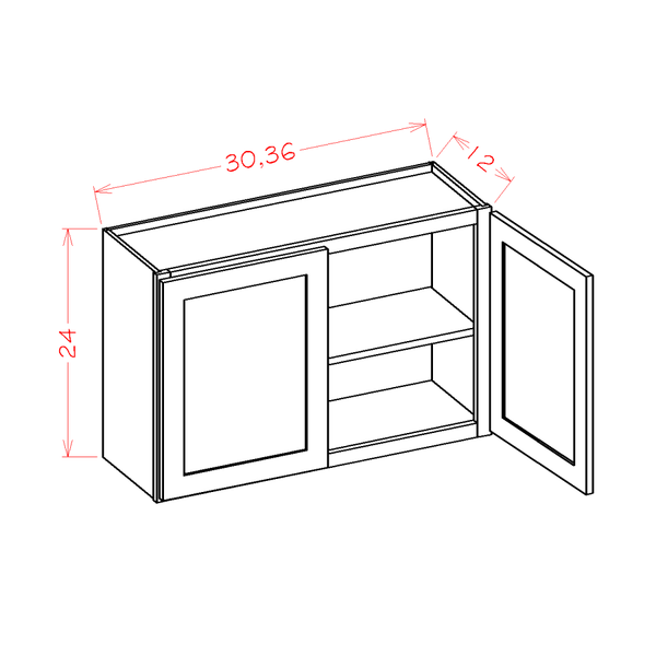 Haven Sage-W3624 - Double Door Wall Cabinet — cabinet dimension diagram