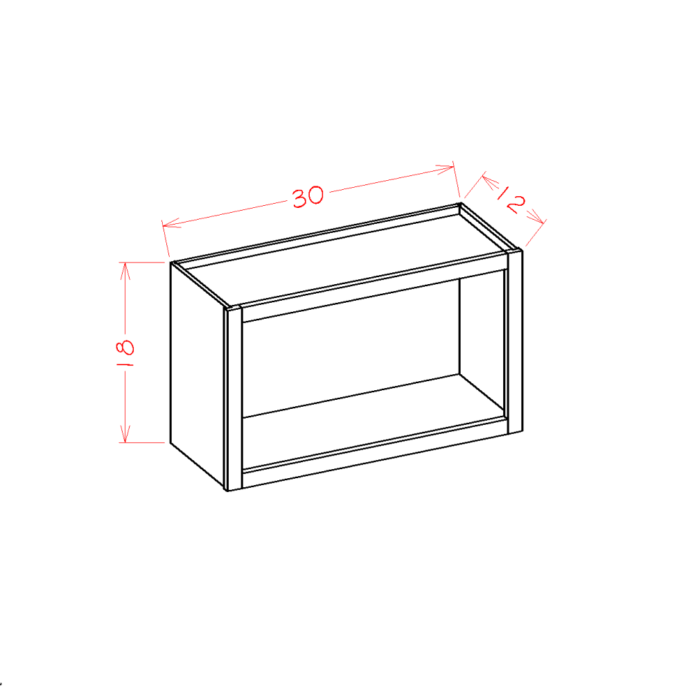 Oxford Mist Wall Open Cabinet – Mist-WOC3018