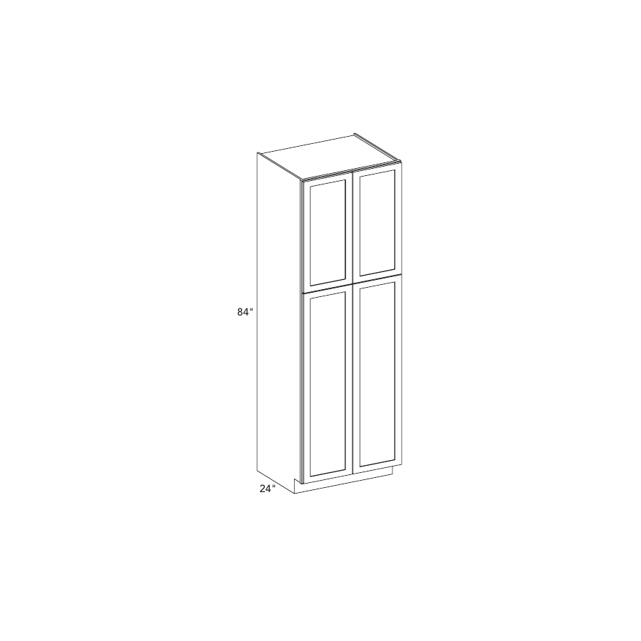 Shaker Sky PC248424 cabinet layout diagram