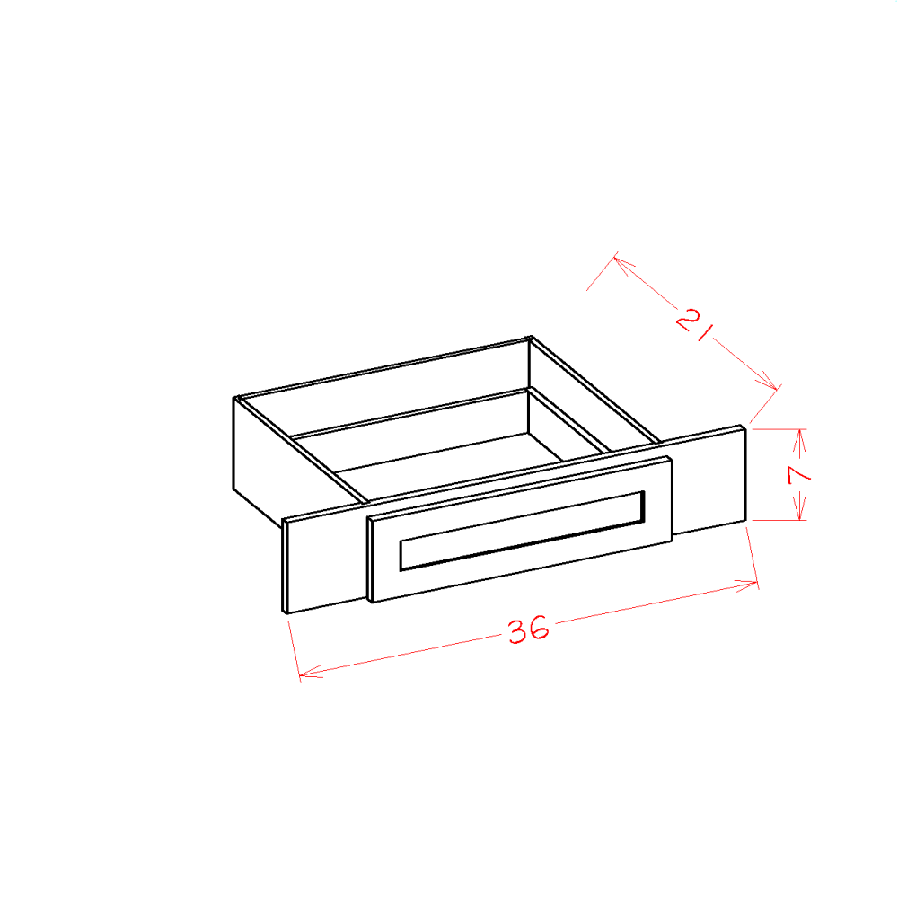 Shaker Ivy vanity knee drawer diagram for SI-VKD36