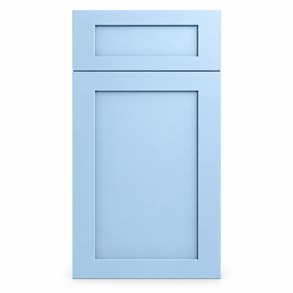 Illustrative Shaker Sky door finish reference; confirm actual finish