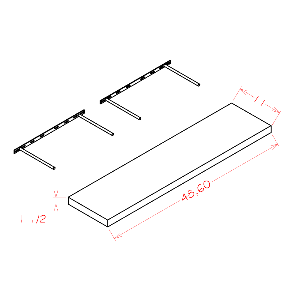 Oxford Sage Floating Shelves – Sage-FS36 diagram