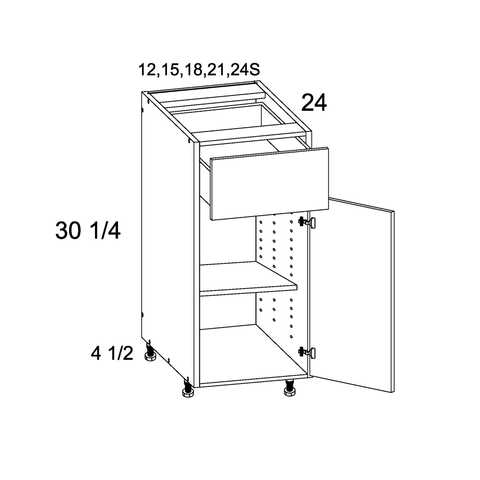 Studio Syncron Nocce 3 Gabinete base con puerta y cajón — 18 pulg. — SSE-B18
