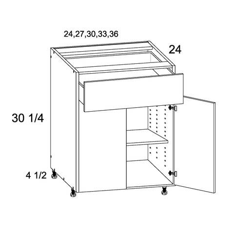Studio Syncron Nocce 3 Gabinete base con dos puertas y cajón — 33 pulg. — SSE-B33