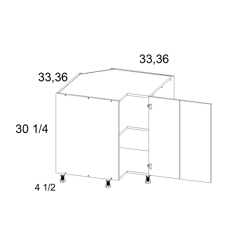 Cabinet diagram — Base Easy Reach Cabinet – BER36