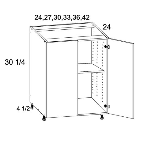 Studio Blanco Gabinete base con dos puertas de altura completa — 30 pulg. — ZSW-B30FH