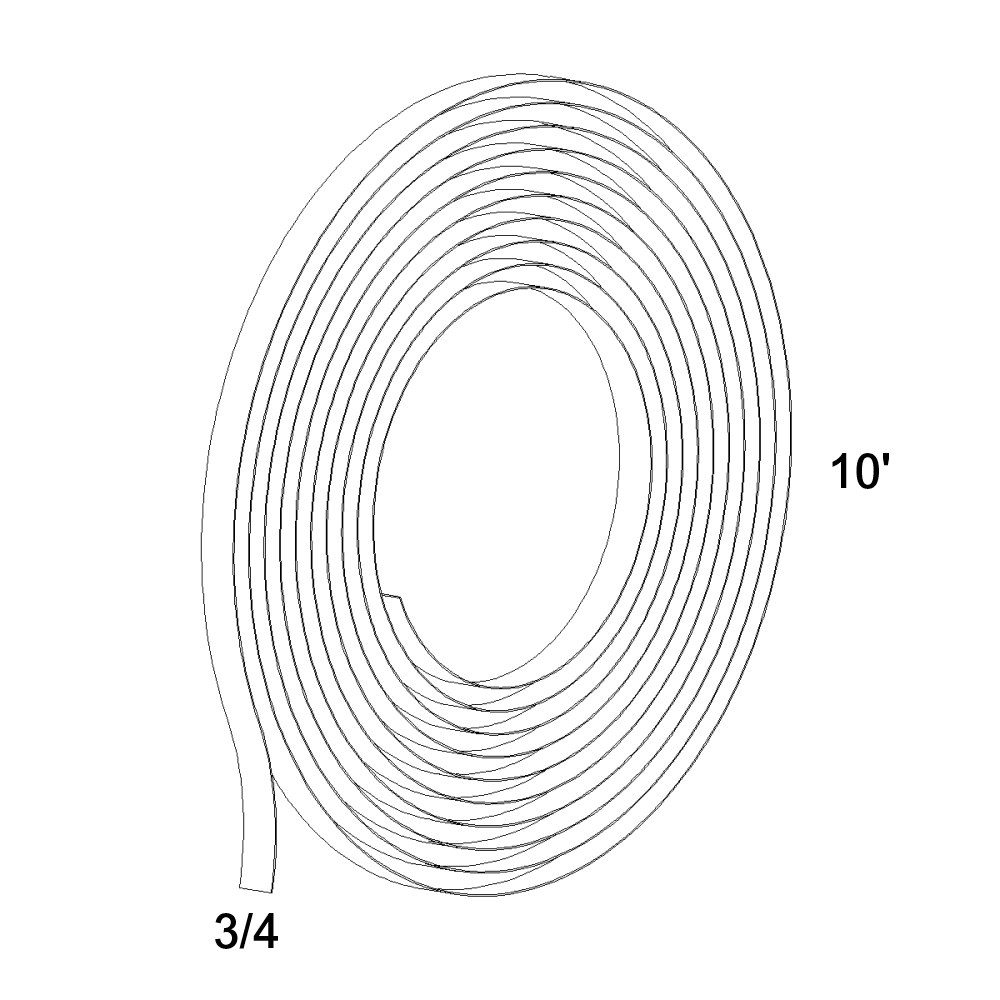 Cabinet component diagram — 10' Edge Banding Roll - 7/8"W x 120"L