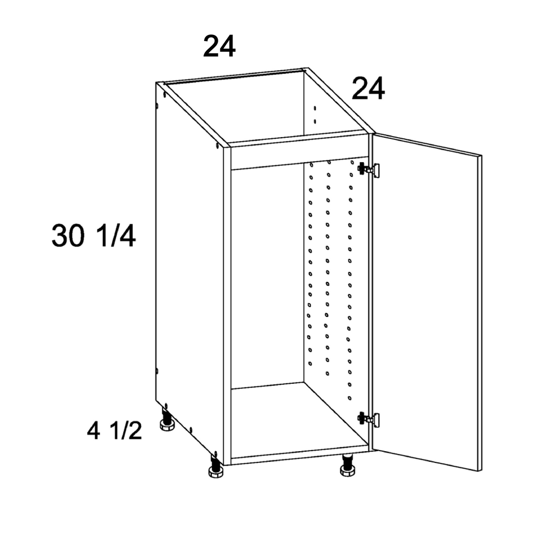 Cabinet diagram — Full Height Single Door Sink Base – SB24SFH