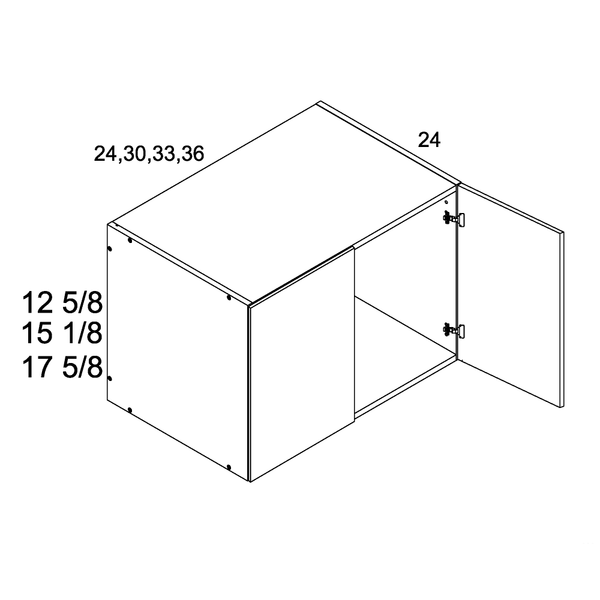 Cabinet diagram — 17-5/8 in H x 24 in D Double Door Wall Cabinet – W301824