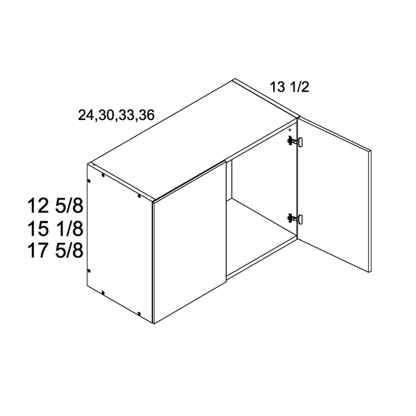 Cabinet diagram — 17-5/8 in H Double Door Wall Cabinet – W3018