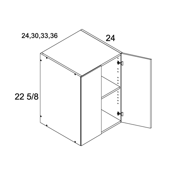 Cabinet diagram — 22-5/8 in H x 24 in D Double Door Wall Cabinet – W302324