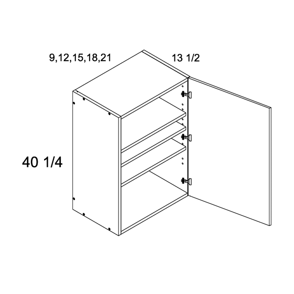 Cabinet diagram — Single Door 40 in High Wall Cabinet – W2140