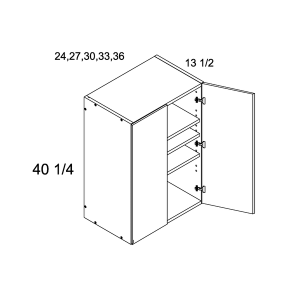 Cabinet diagram — Double Door 40 in High Wall Cabinet – W2440