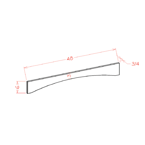 Essence Oak Valance - 48"W x 6"H x 3/4"D