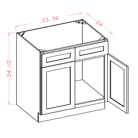Edgeline Ridge — Gabinete base para fregadero 36 pulg. – ER-SB36