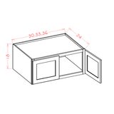 Shaker Sky SS-W361824 representative wall cabinet diagram, 36 W × 18 H × 24 D inches