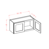 Representative W3018 framed Shaker cabinet configuration diagram; verify dimensions and finish before ordering