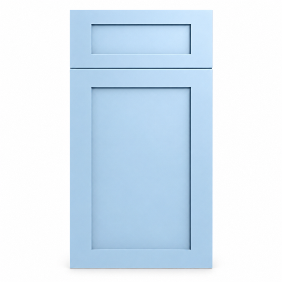 Illustrative Shaker Sky door finish reference; confirm actual finish